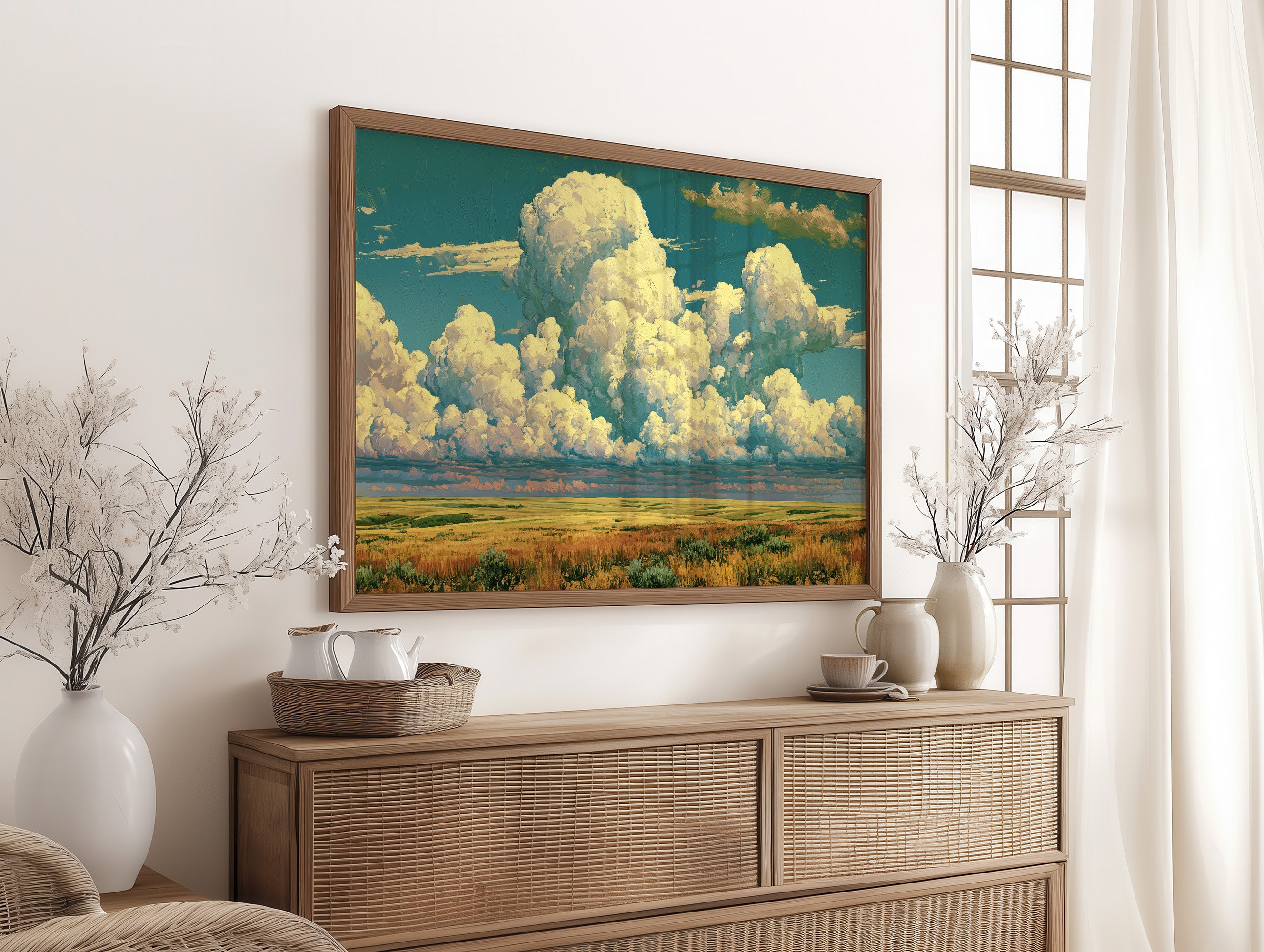 Teal Sky, Towering Clouds