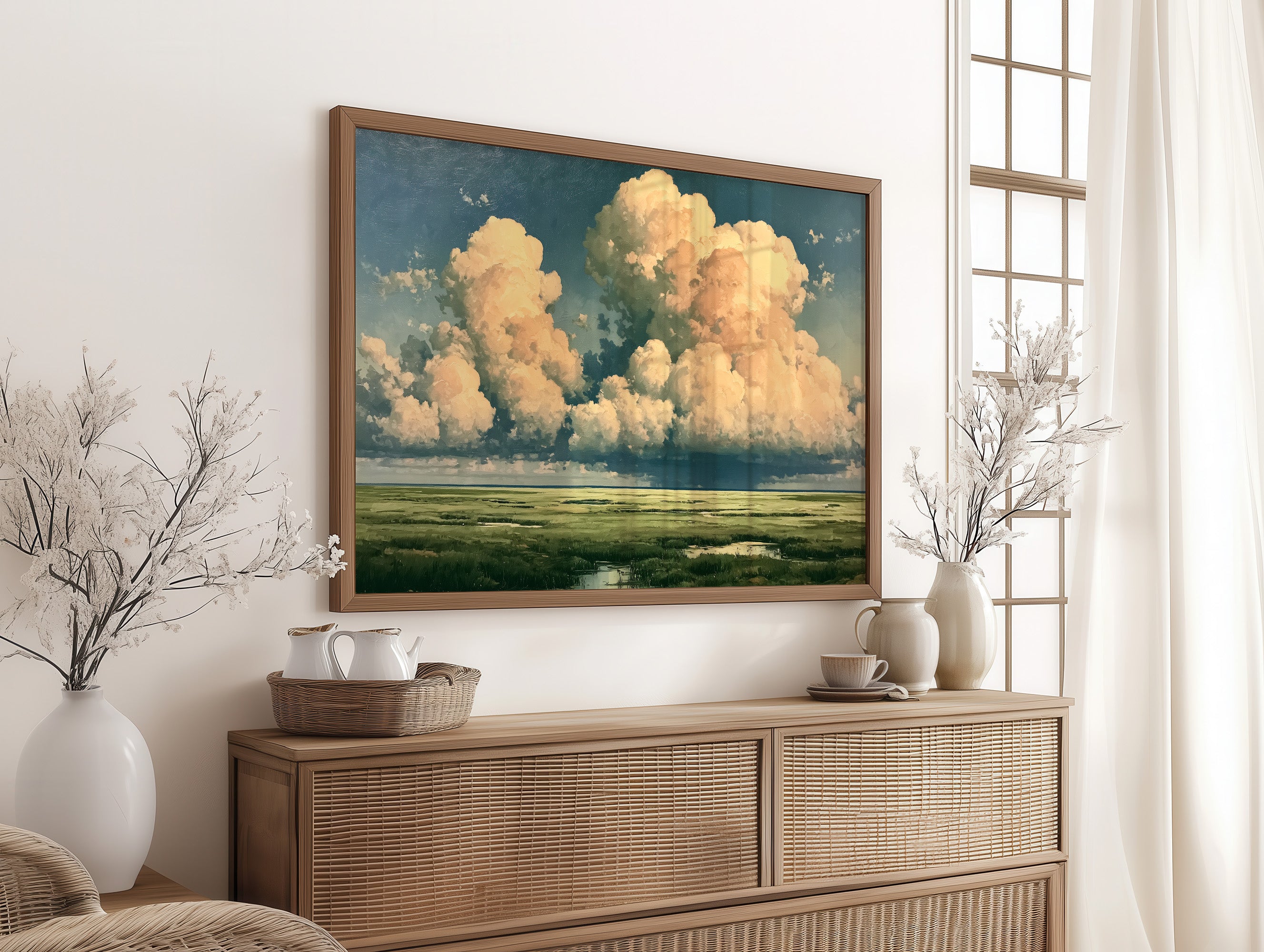 Peach Cloud Over the Marsh