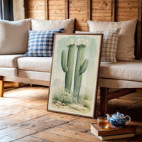 Twin Saguaros in Bloom