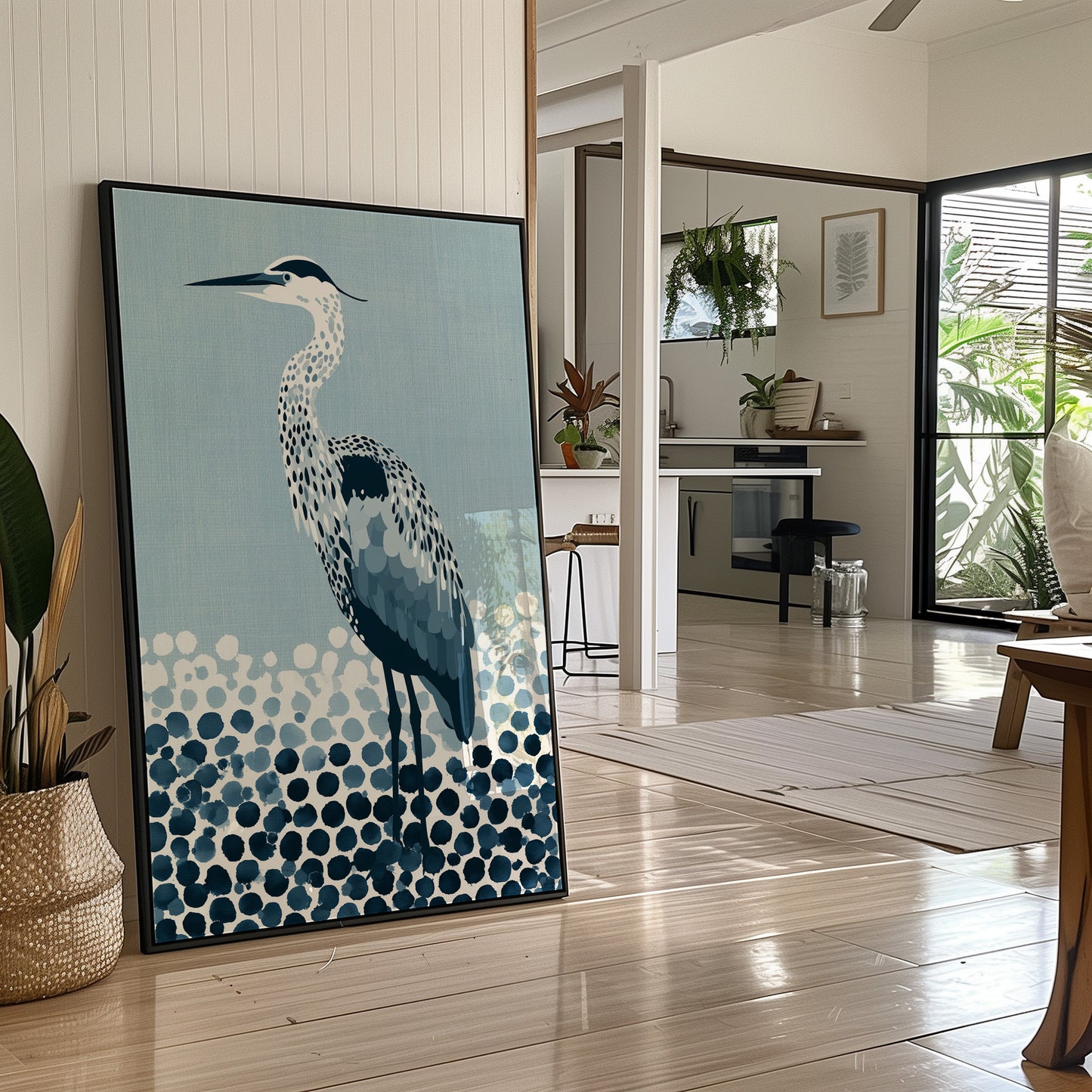 Heron in the Dappled Blue