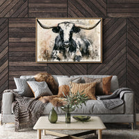 Longhorn in Black and White