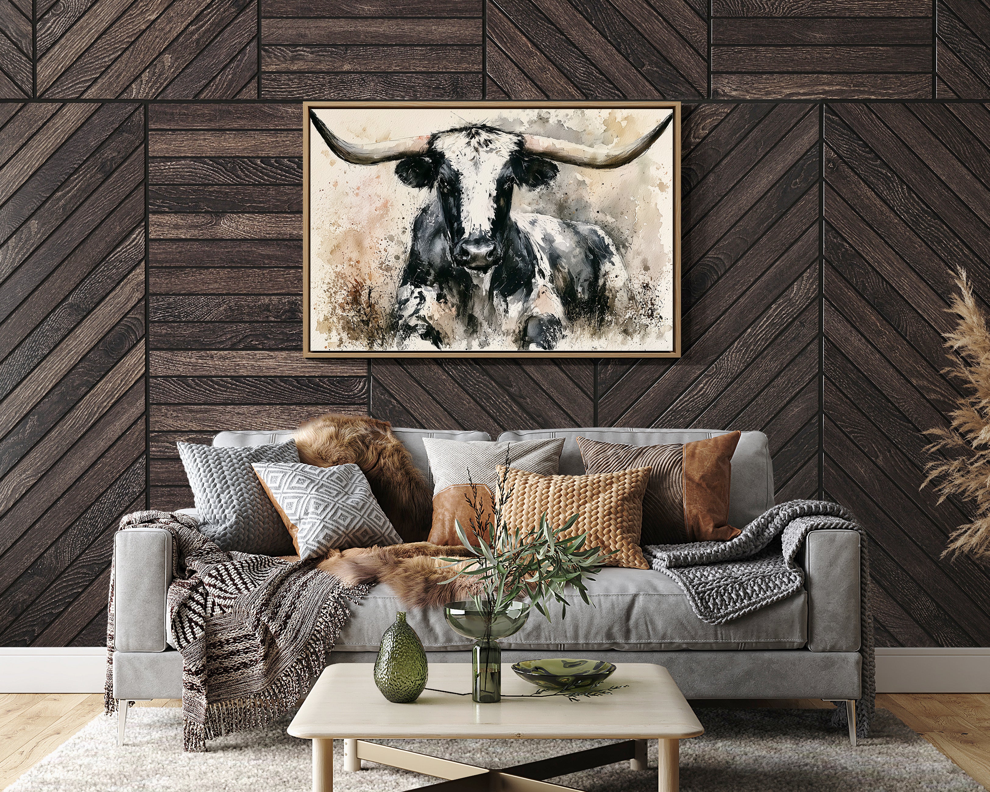 Longhorn in Black and White