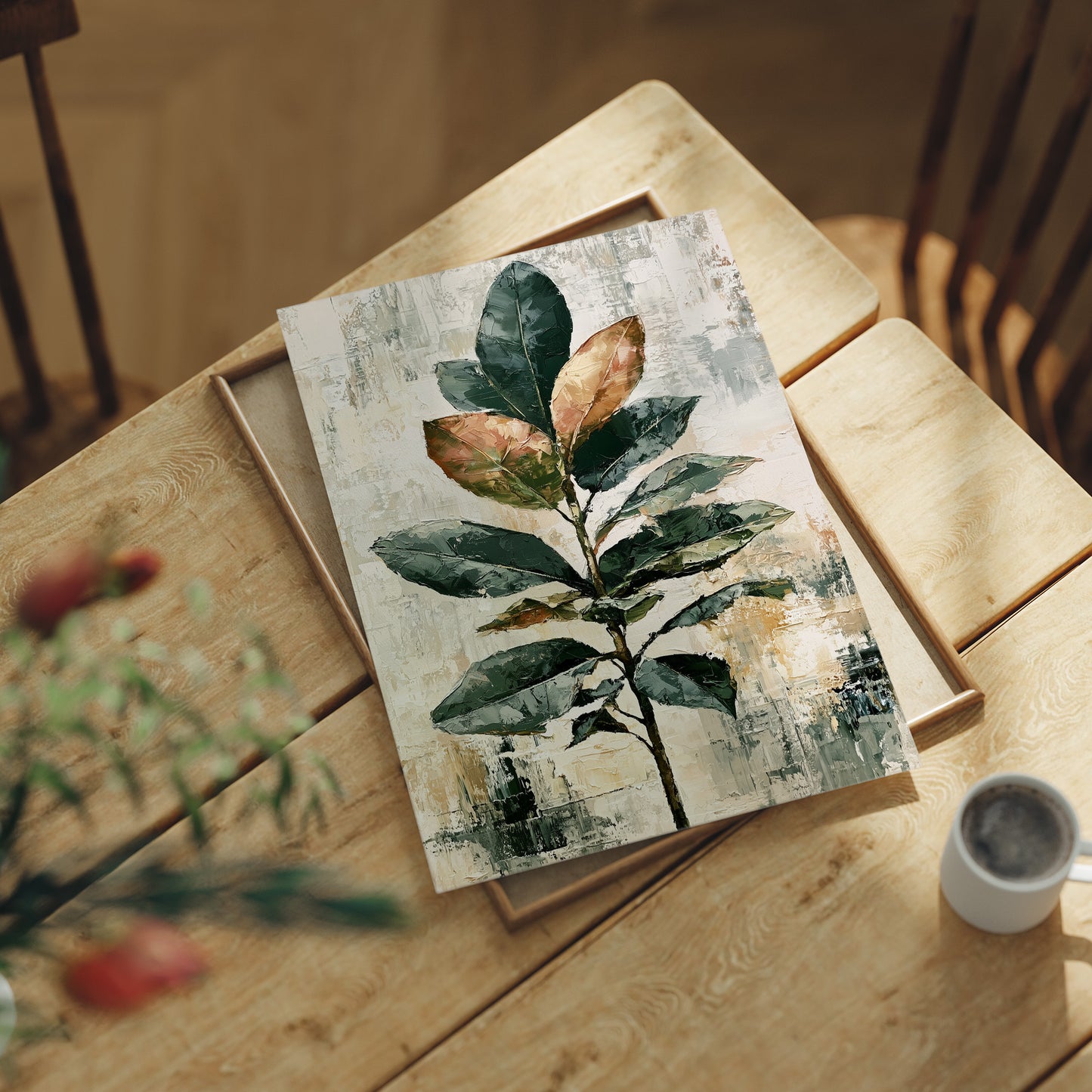 Tall Magnolia Branch, Warm Neutrals