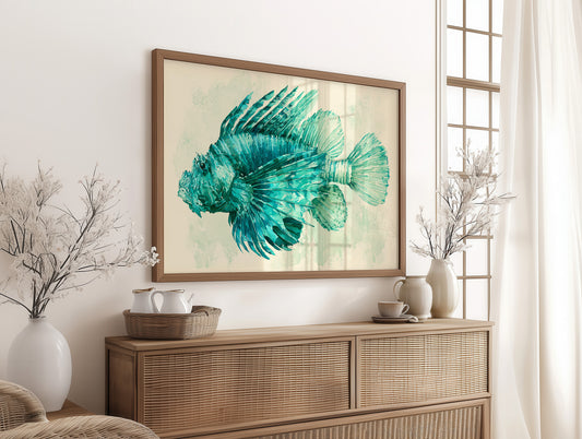 Lionfish in Turquoise Bloom