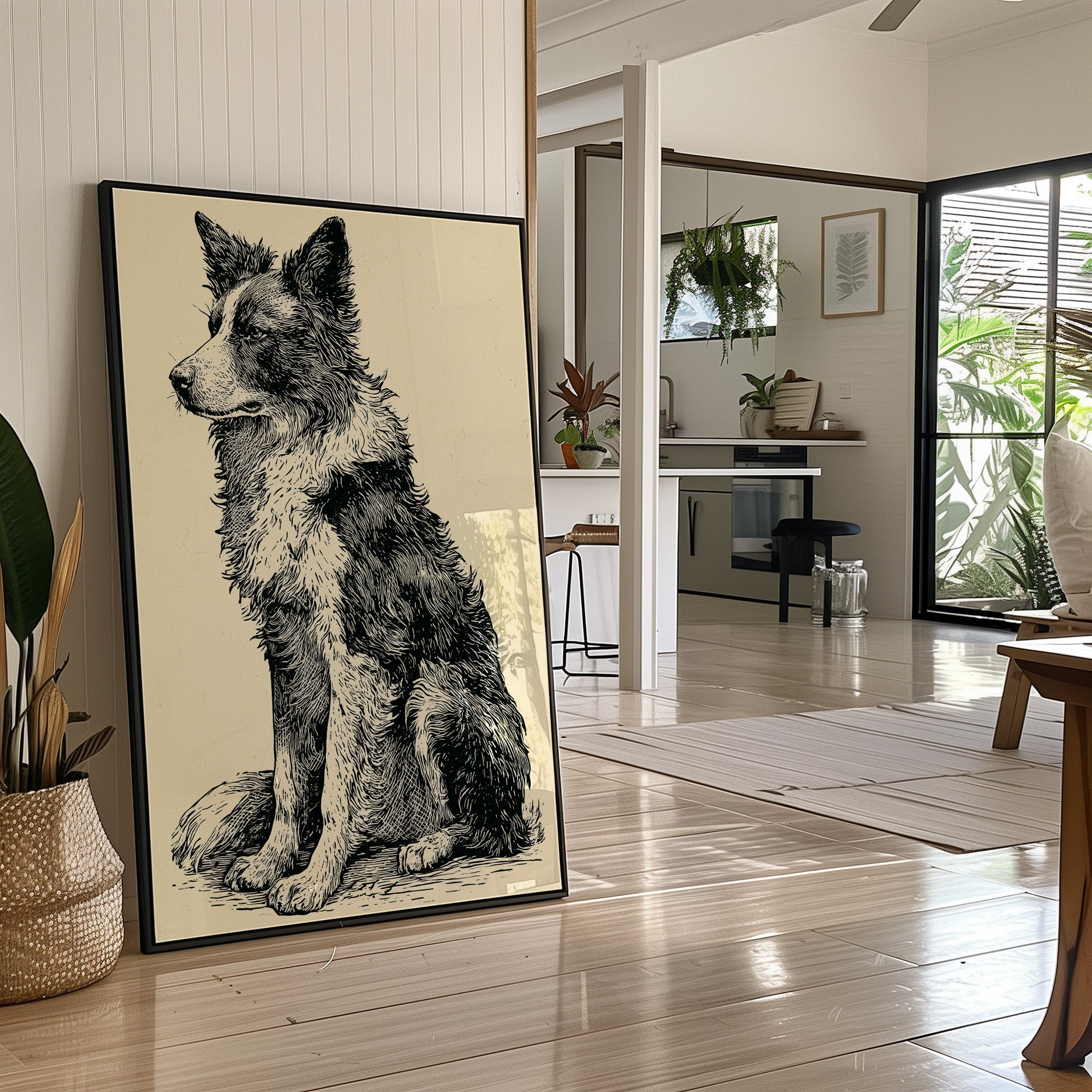 Border Watch: Bold Woodcut Collie