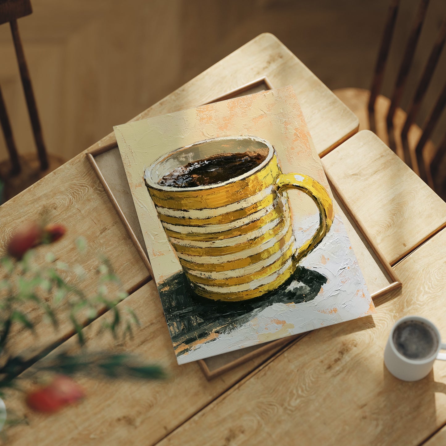 Striped Mug, Strong Coffee