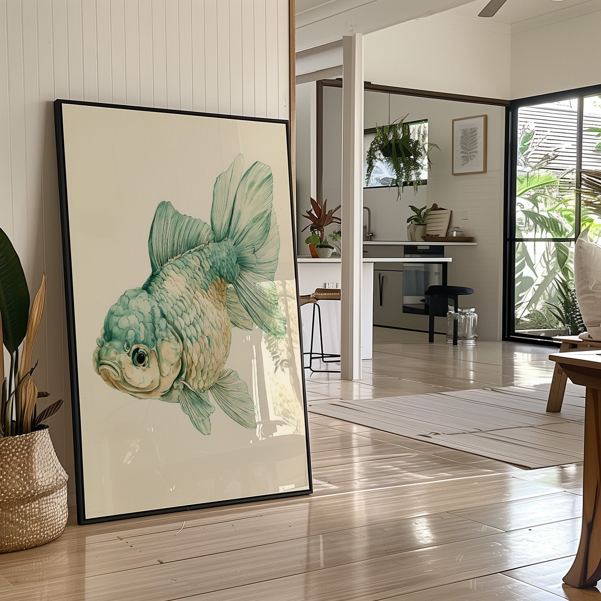 Seafoam Fancy: A Goldfish Portrait