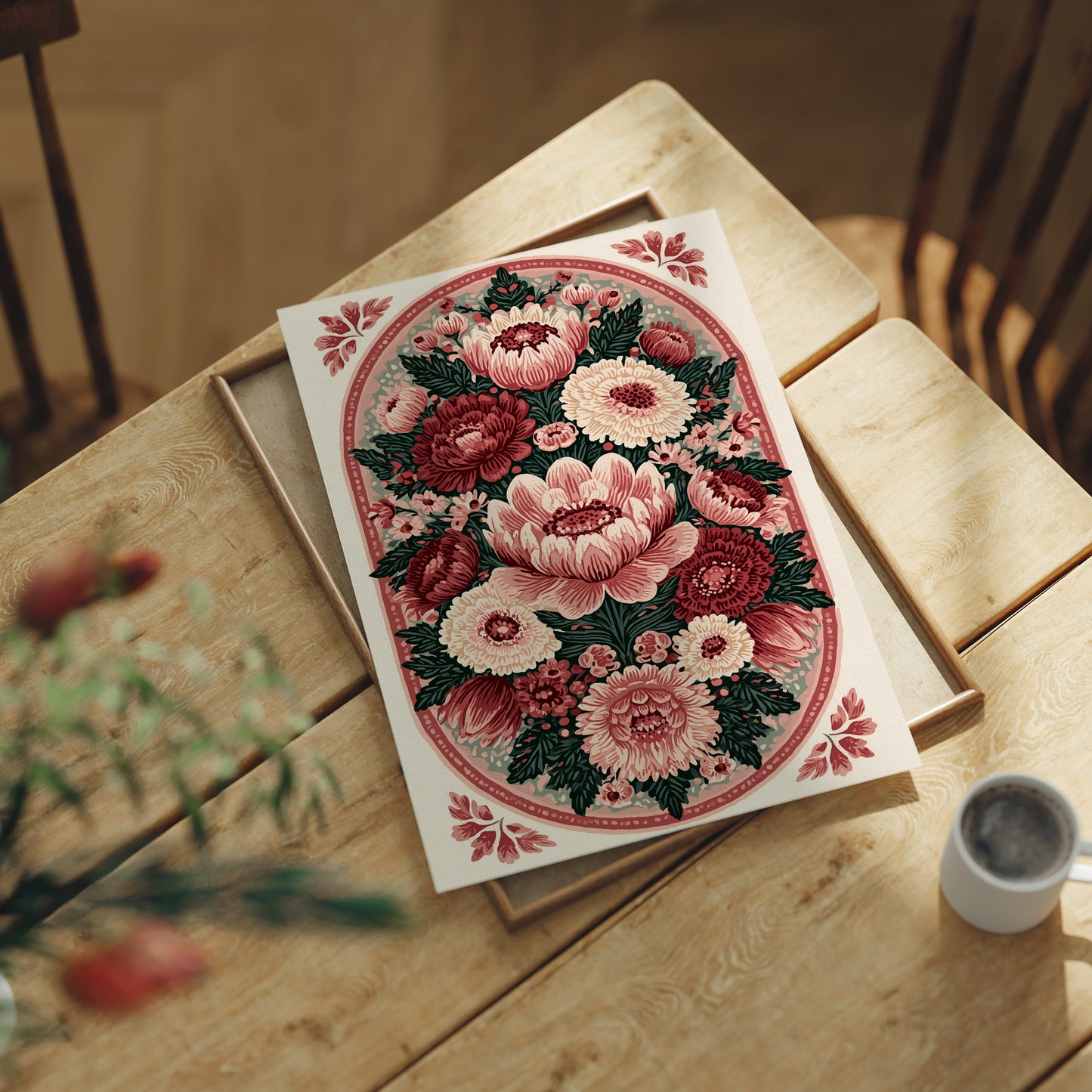 Rosette Medallion: An Ornamental Floral Tapestry