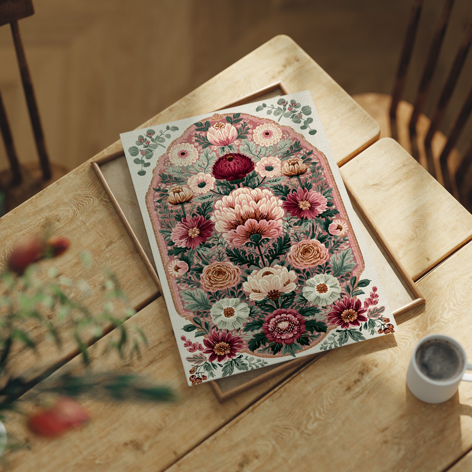 Blush Bouquet: A Grand Floral Medallion