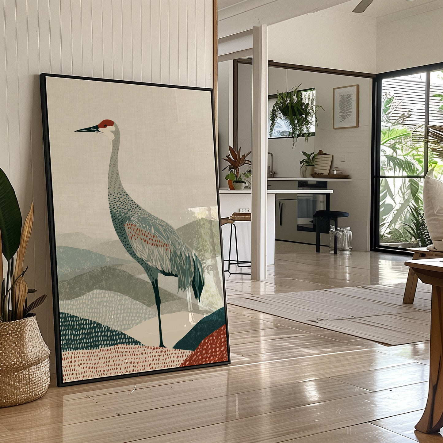 Sandhill Silhouette: Modern Crane Study