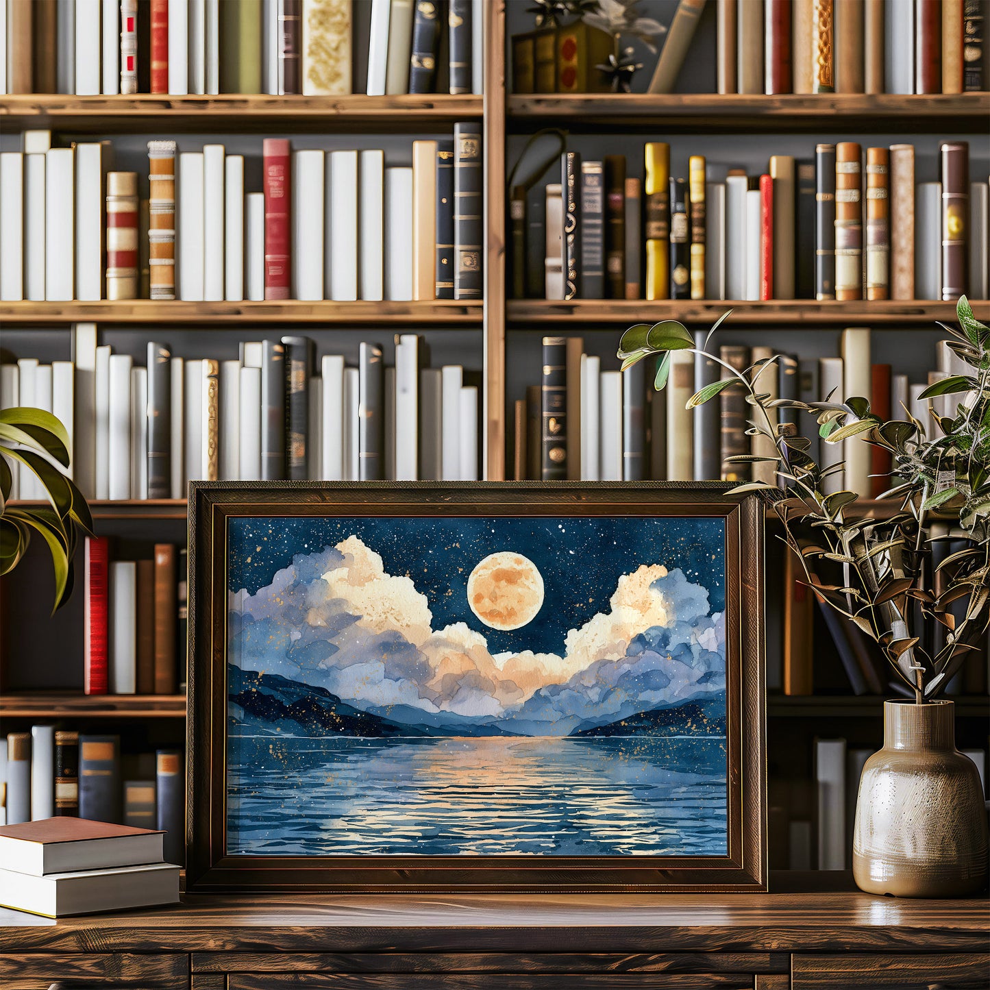 Golden Moon Over Sleeping Water