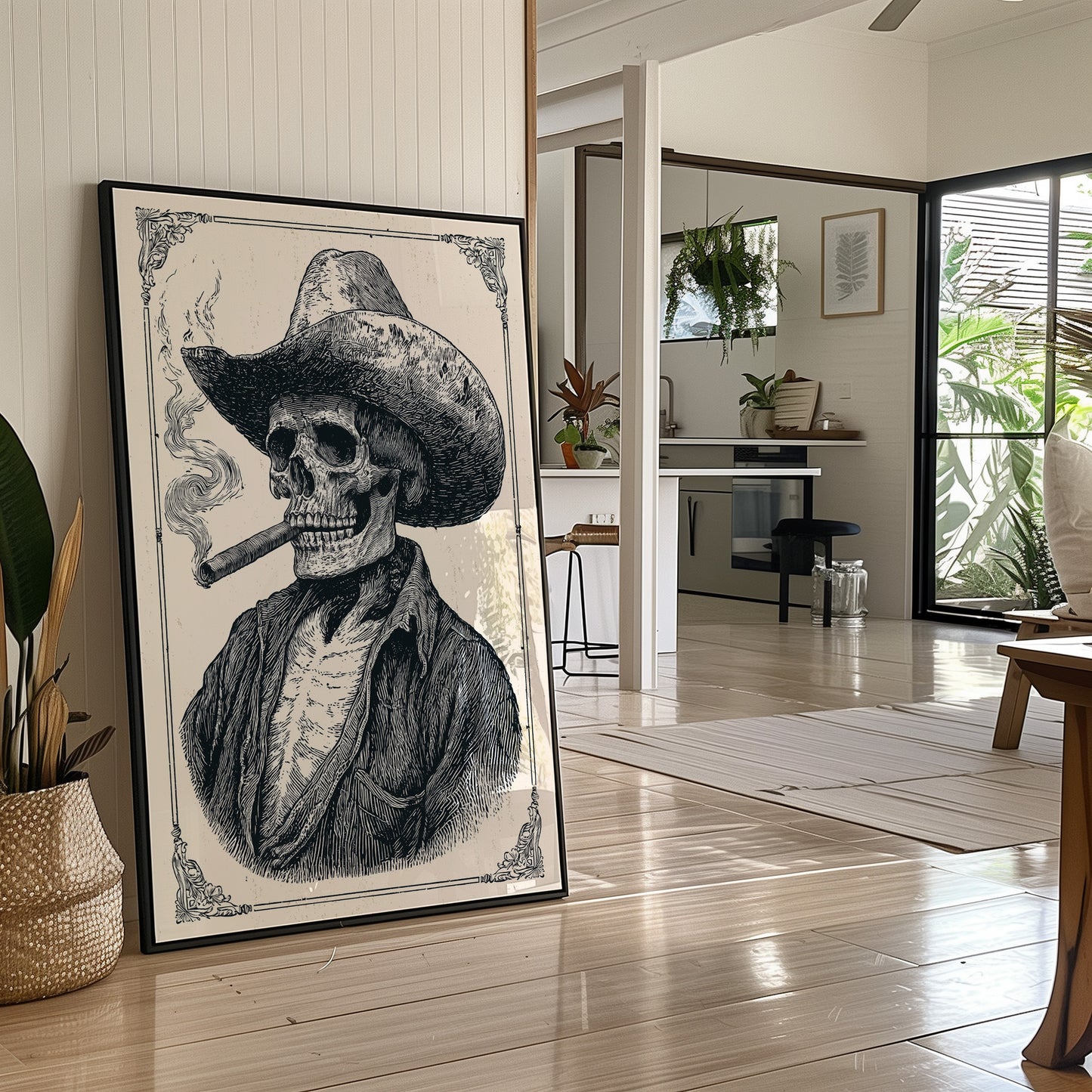 Cigar-Smoking Skeleton Cowboy