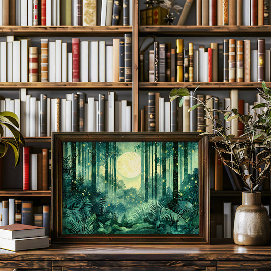Fireflies Beneath the Harvest Moon