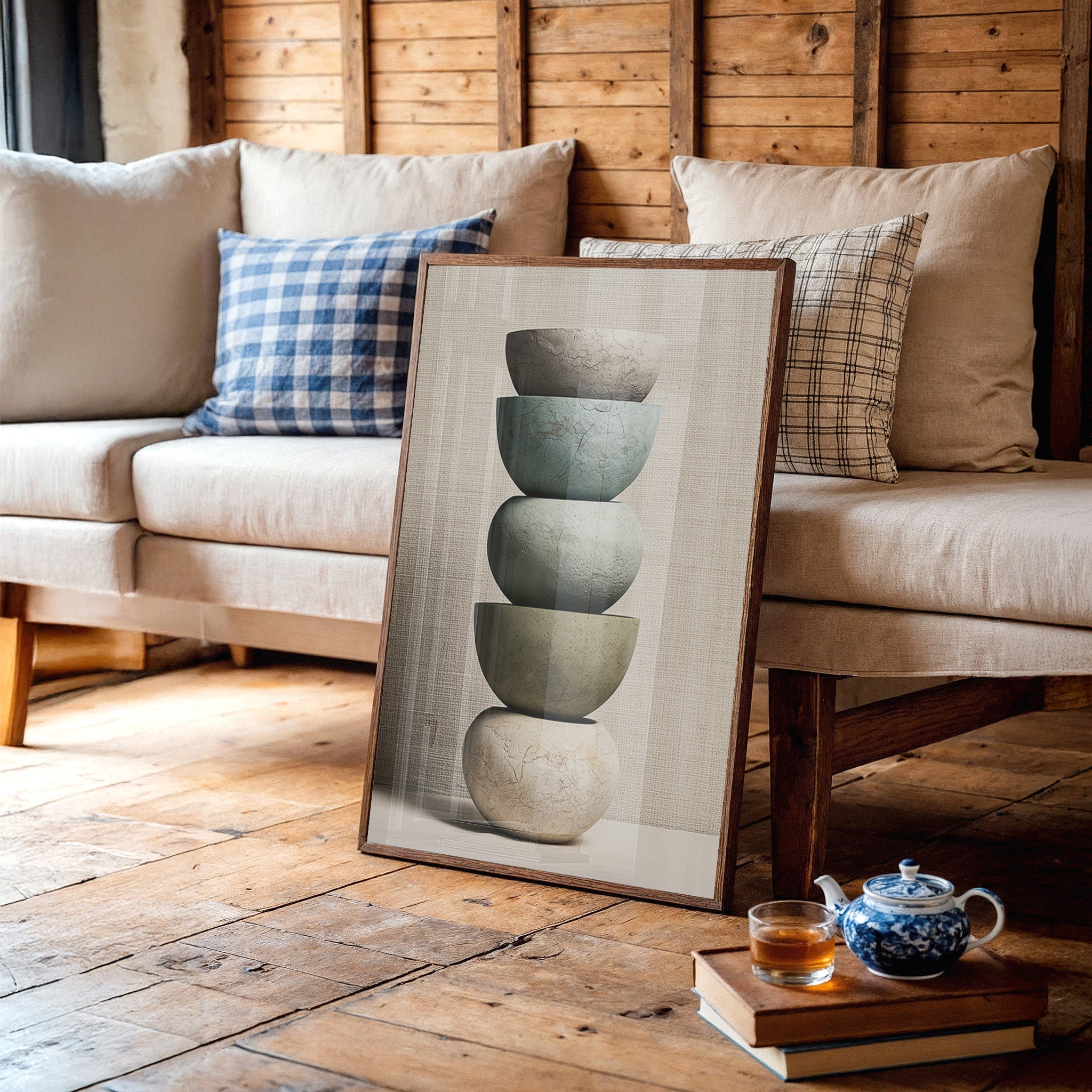 Stacked Stoneware: Linen and Sage