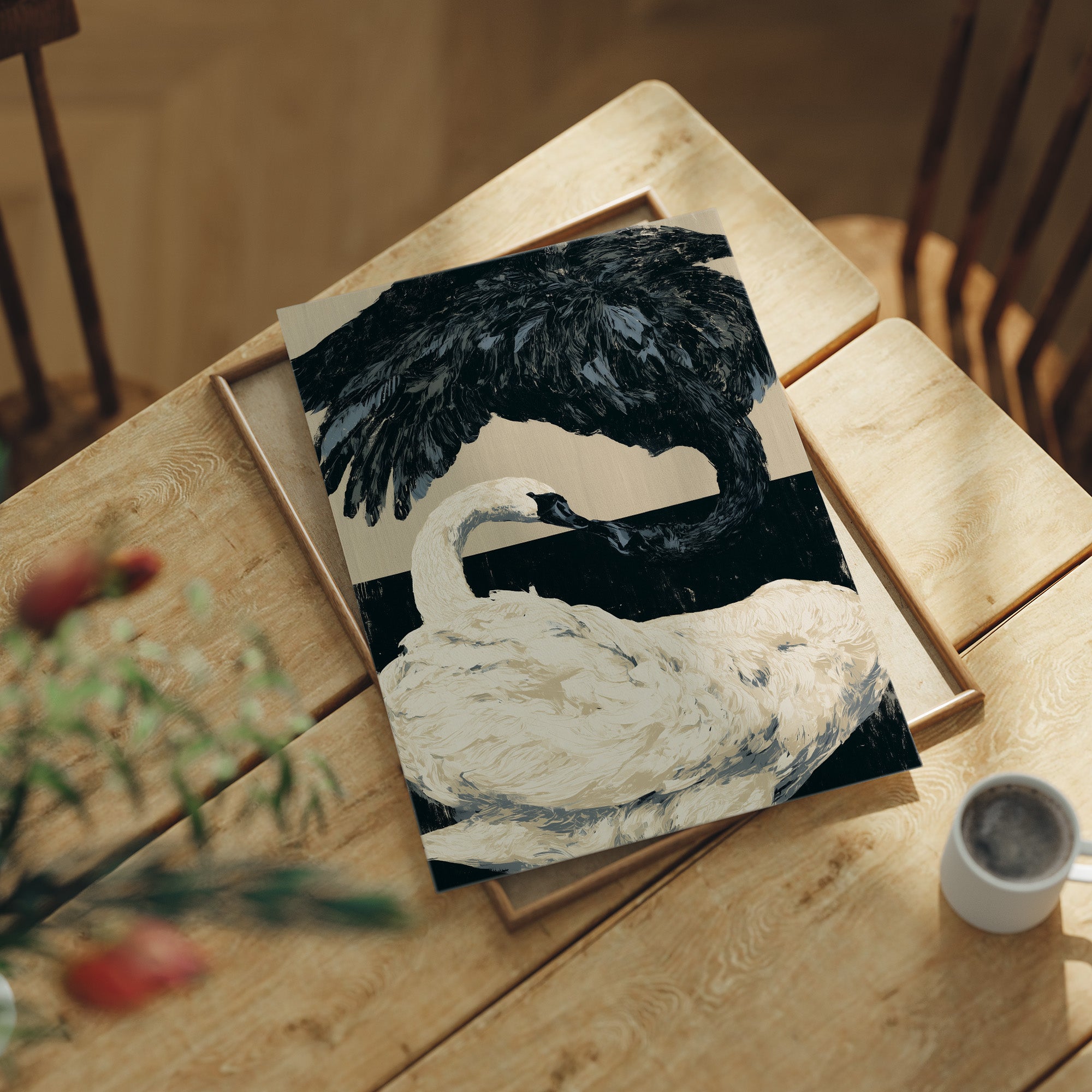 Black-Necked Swan on the Waterline