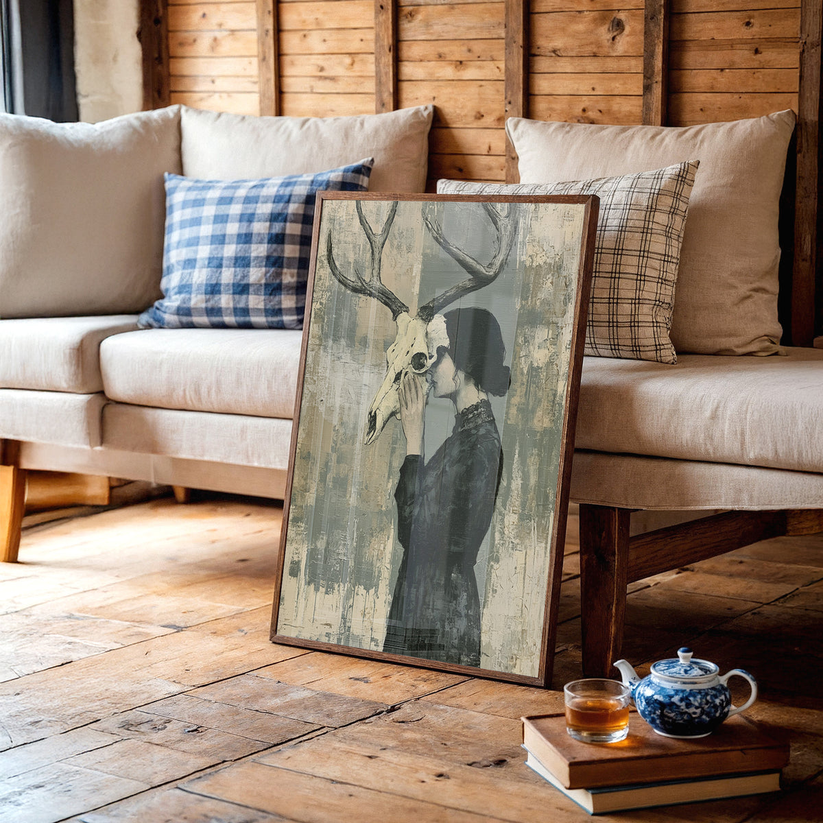 Behind the Skull: Woman with Antlers in Profile