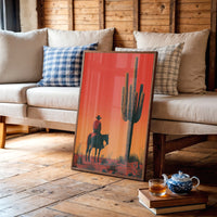 Rider at Dusk: Saguaro Silhouette
