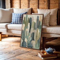 Desert Tapestry: Cactus Collage in Sand & Sage