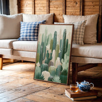 Spiny Sanctuary: Detailed Cactus Collage