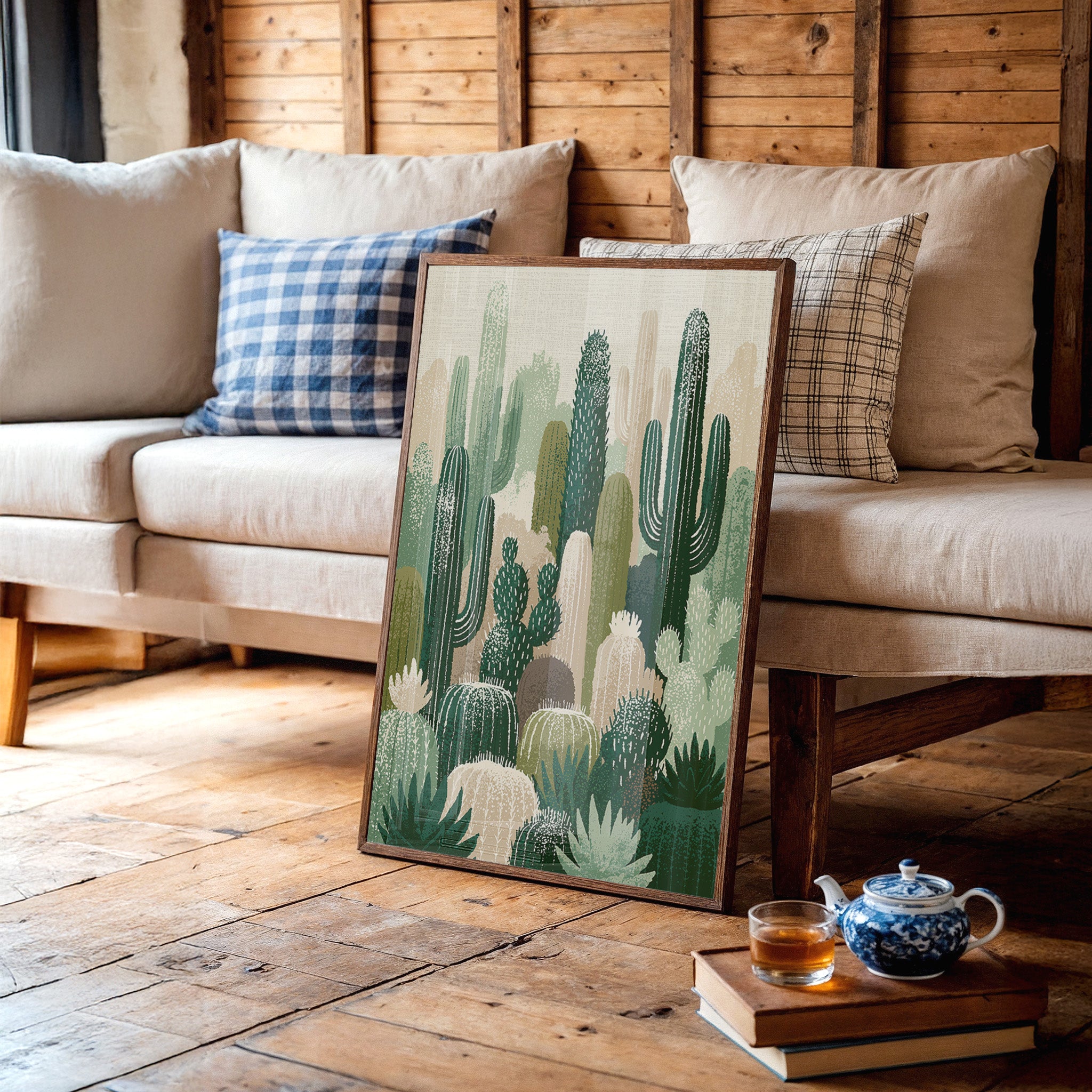Spiny Sanctuary: Detailed Cactus Collage