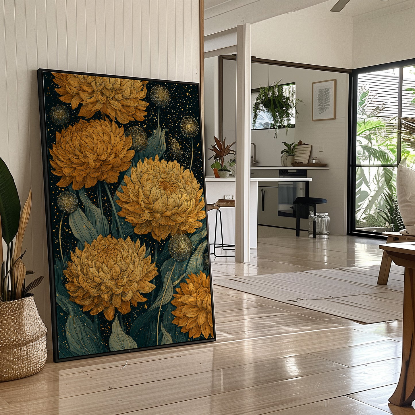 Chrysanthemums and Dandelion Stars: Dark Botanical III