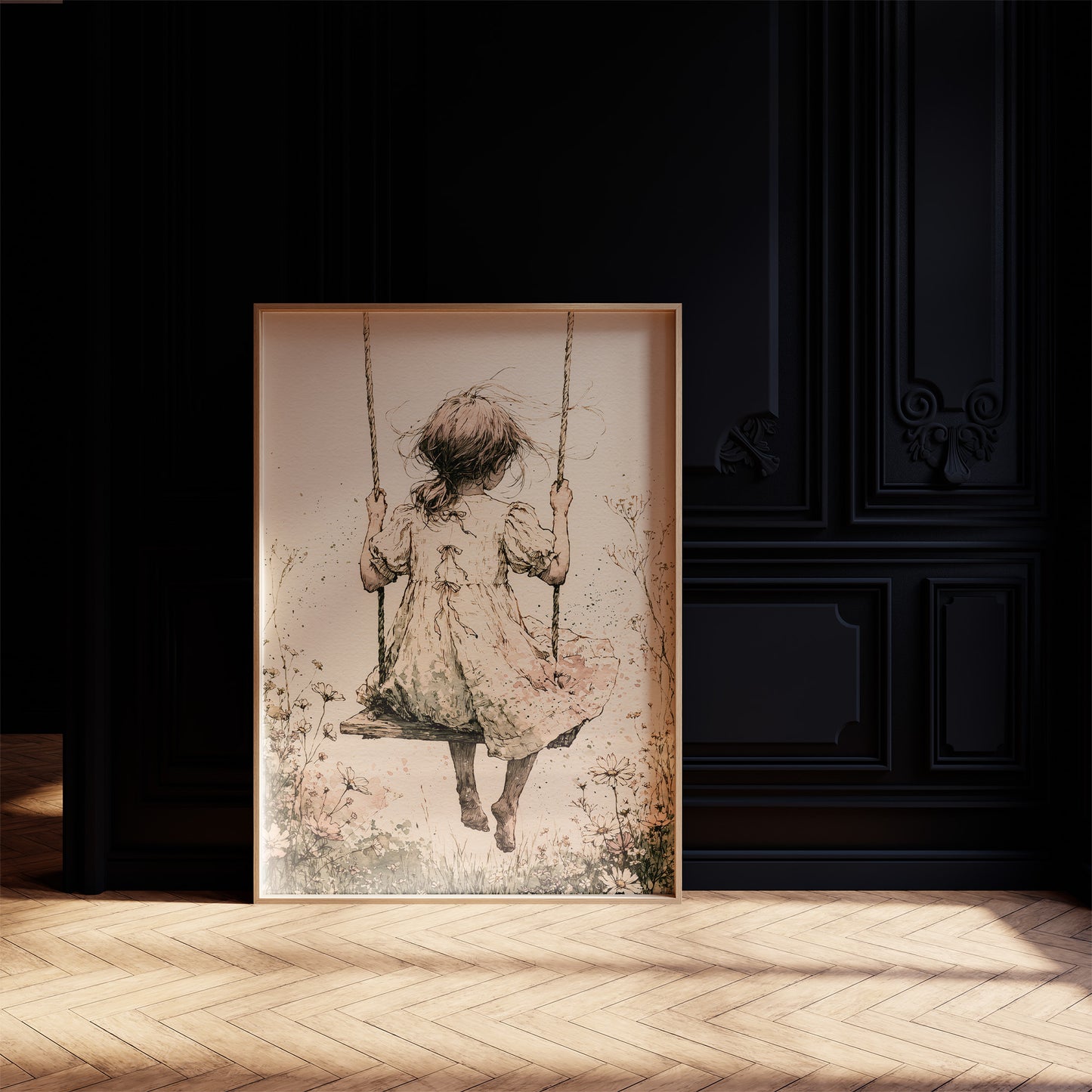 The Wildflower Swing: A Girl's Quiet Sway