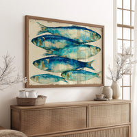 Bold Sardines in Cobalt & Gold