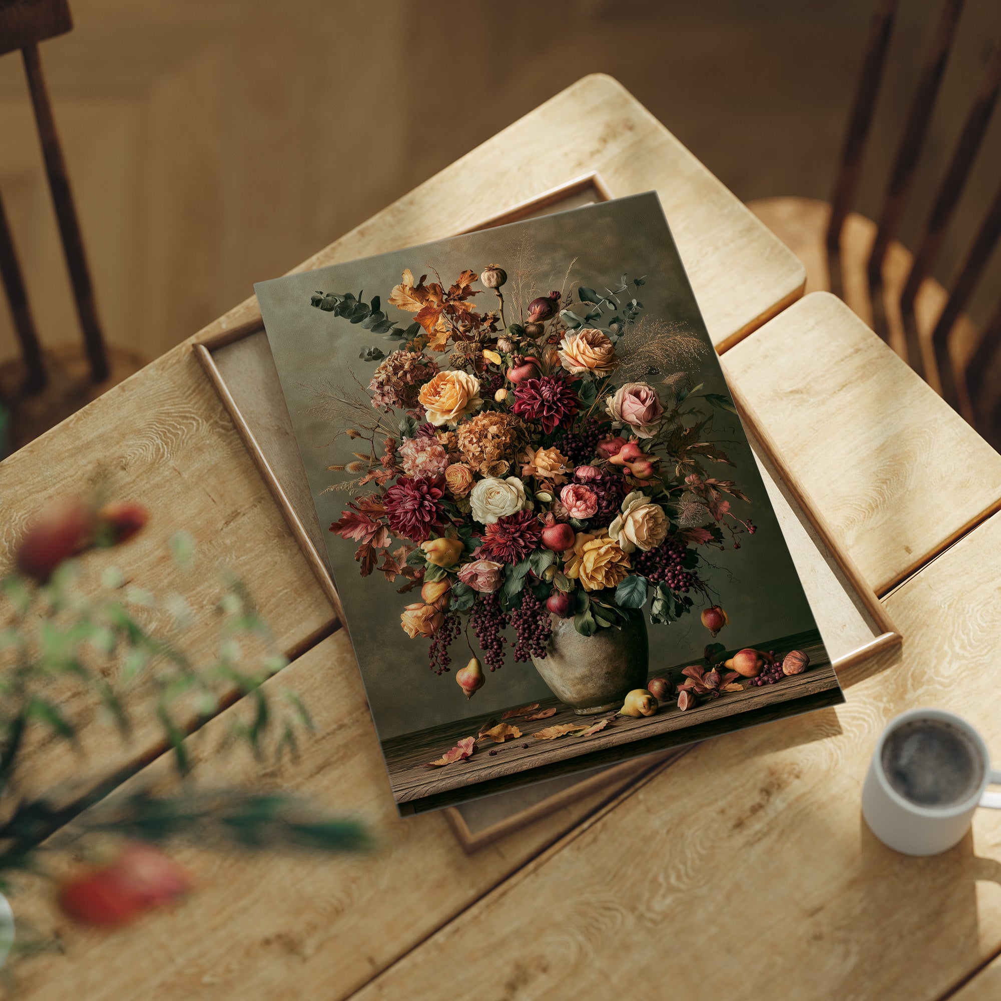 Blush and Burgundy: An Autumn Bouquet in Bloom
