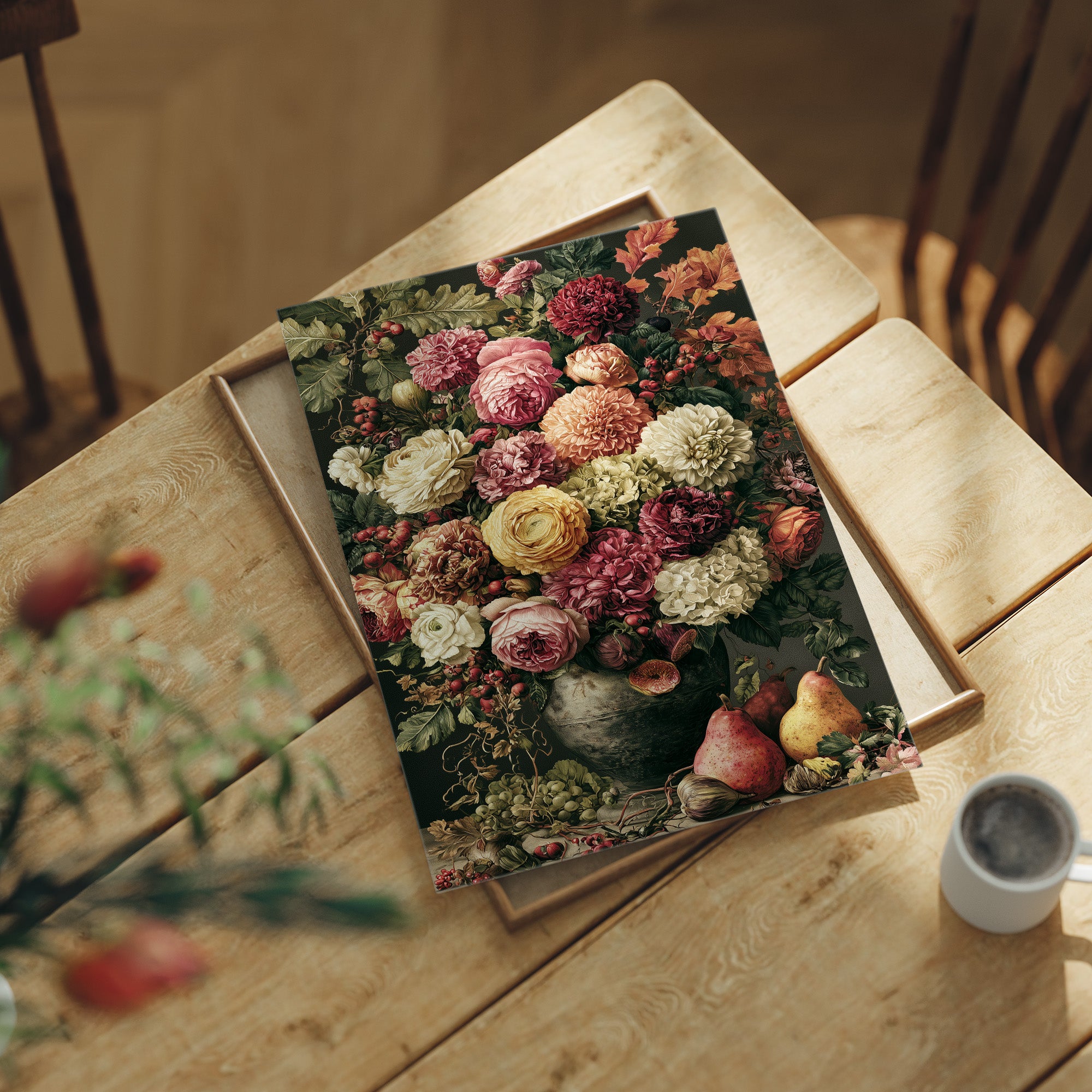 Dramatic Bloom: A Dark Ground Flemish Still Life