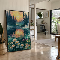Sunrise Reflected on the Forest Pond