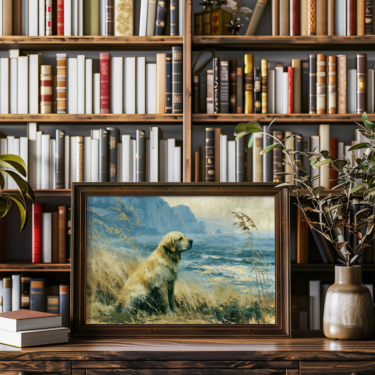 Golden Retriever, Coastal Cliffs