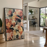 Amber Blooms in Ink & Drip