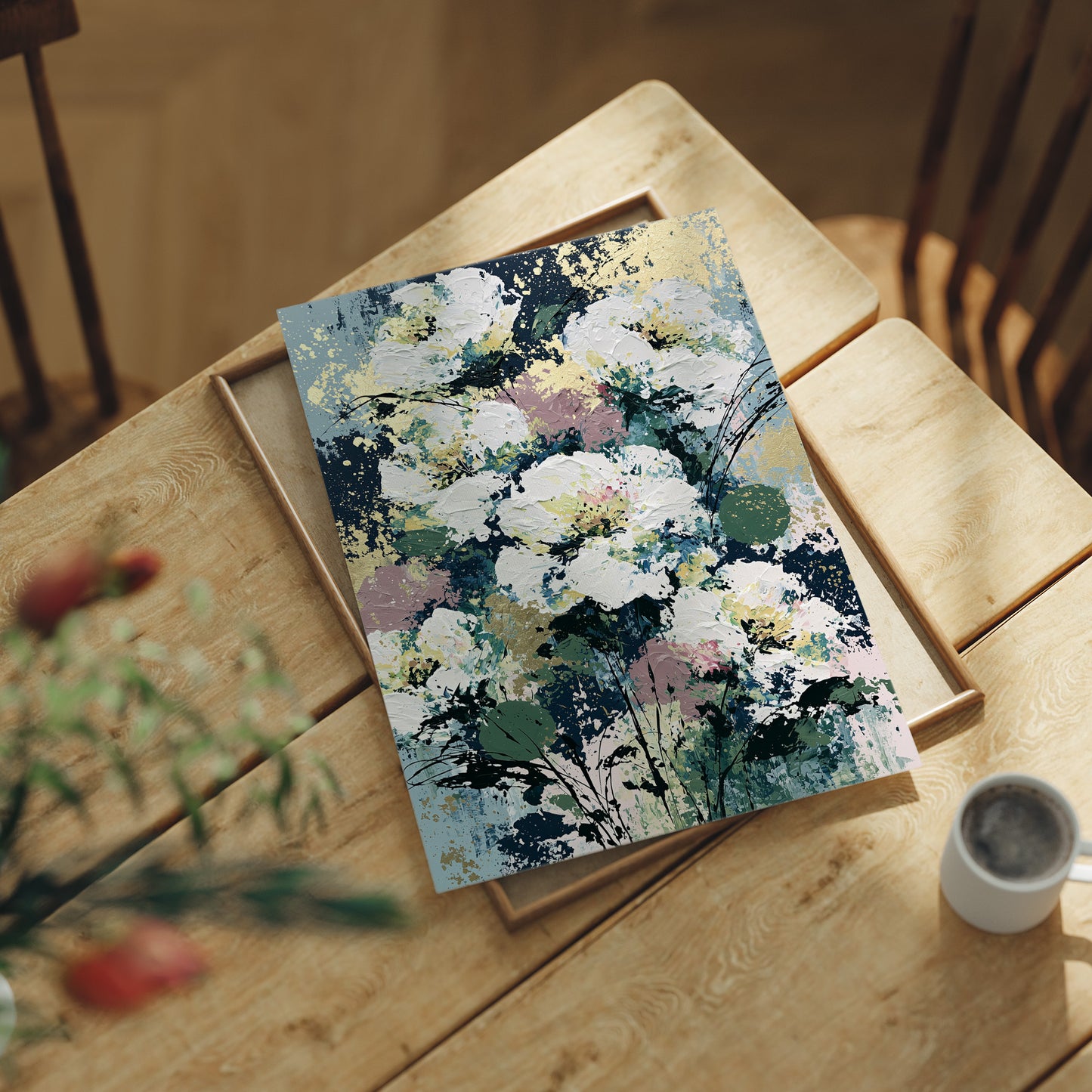 White Peonies in Sage & Slate