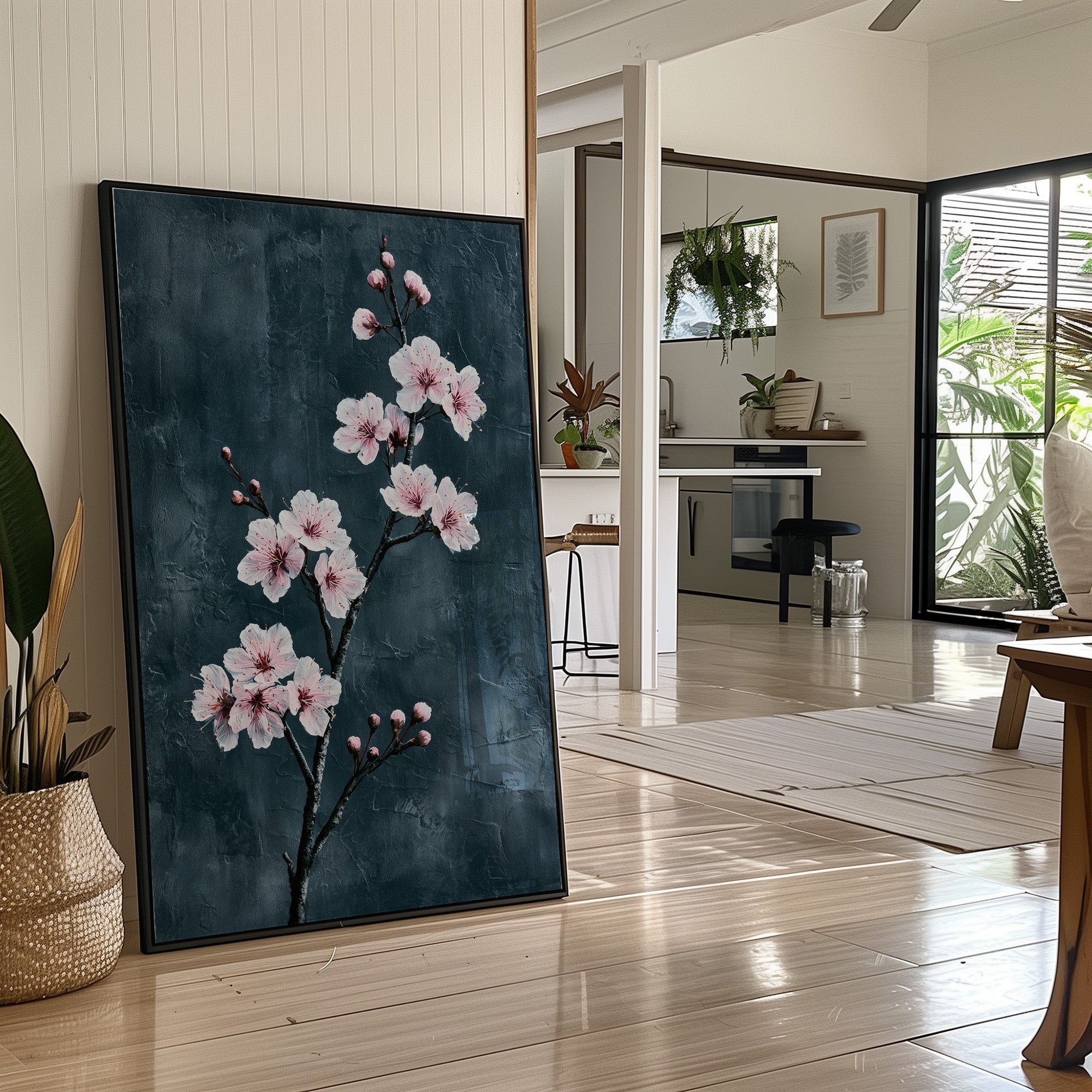 Realist Blossoms on Slate Grey
