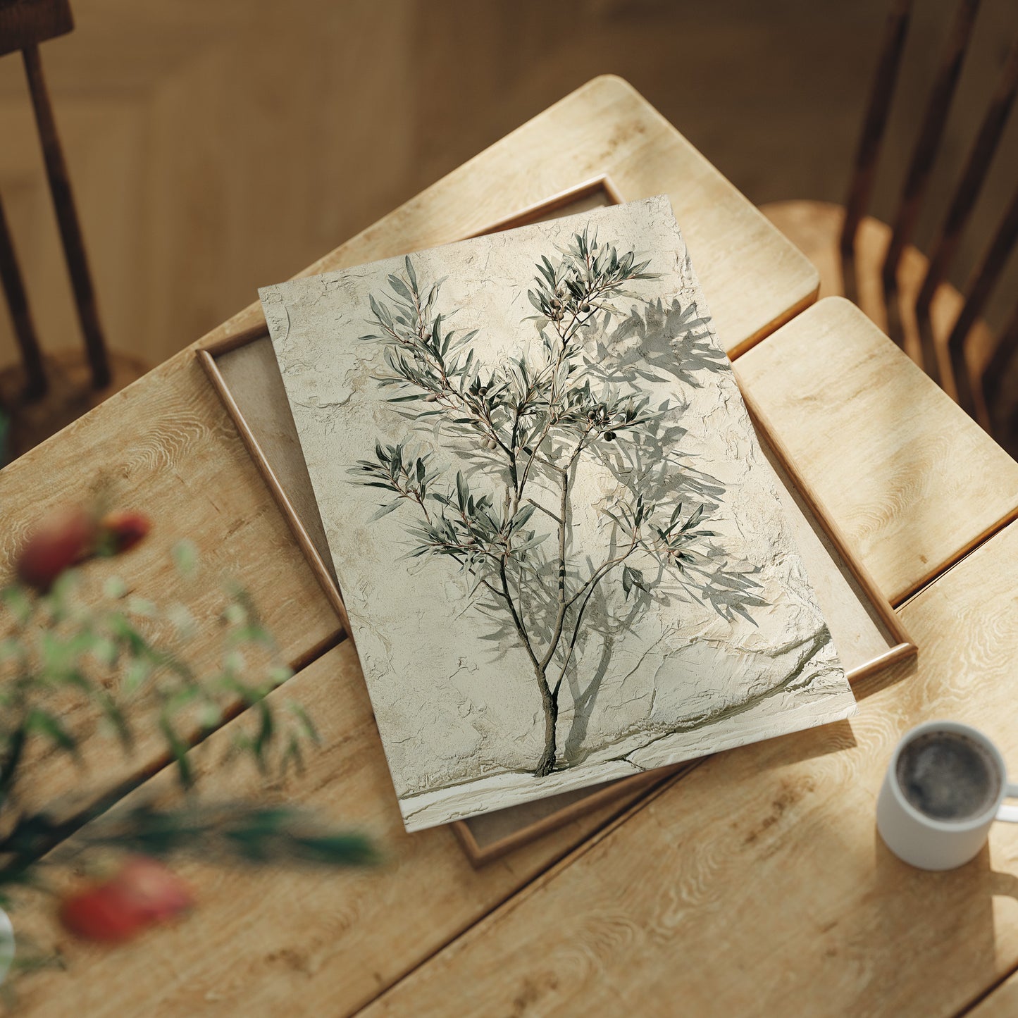 Olive Branch, Shadow on Plaster