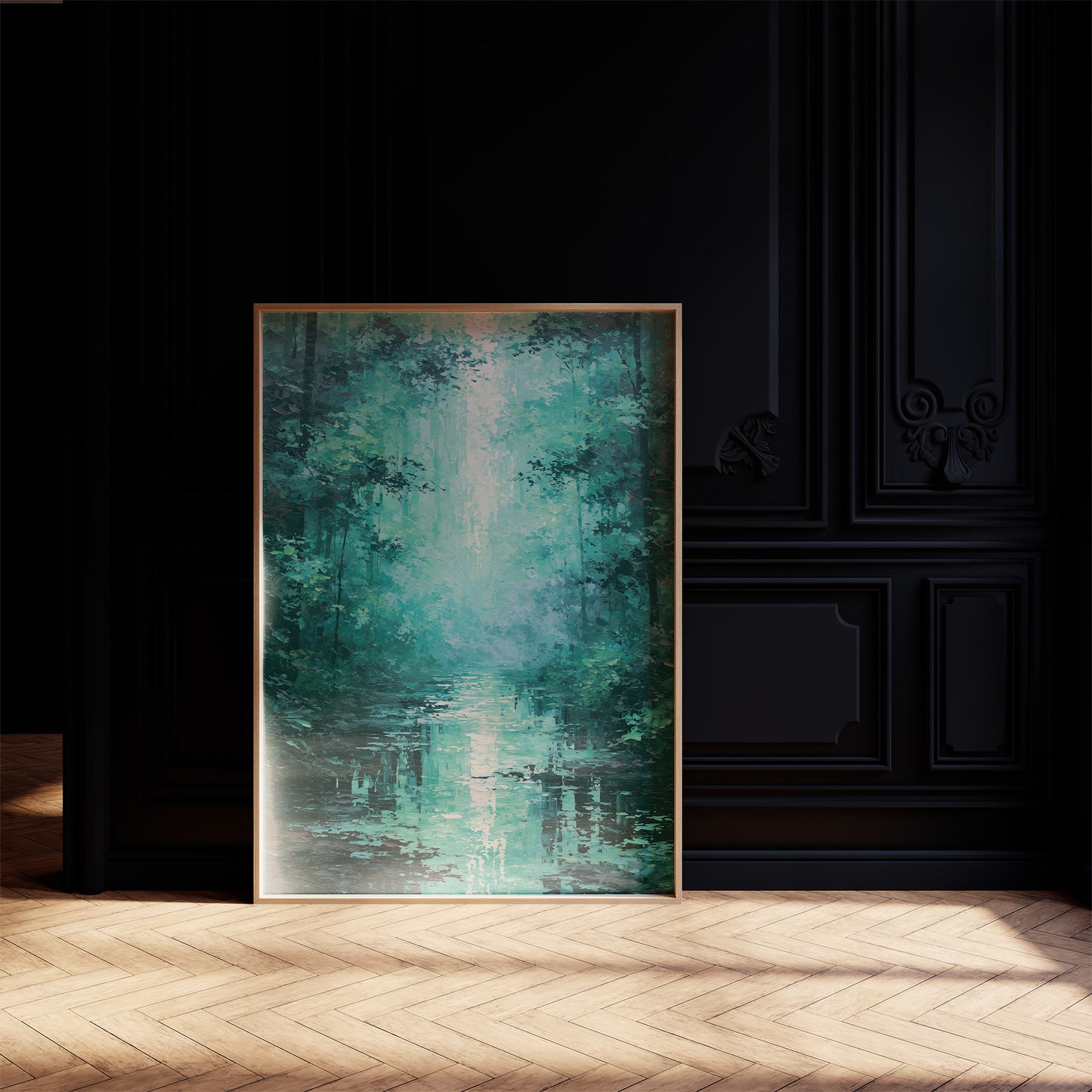 Emerald Light Between Trees
