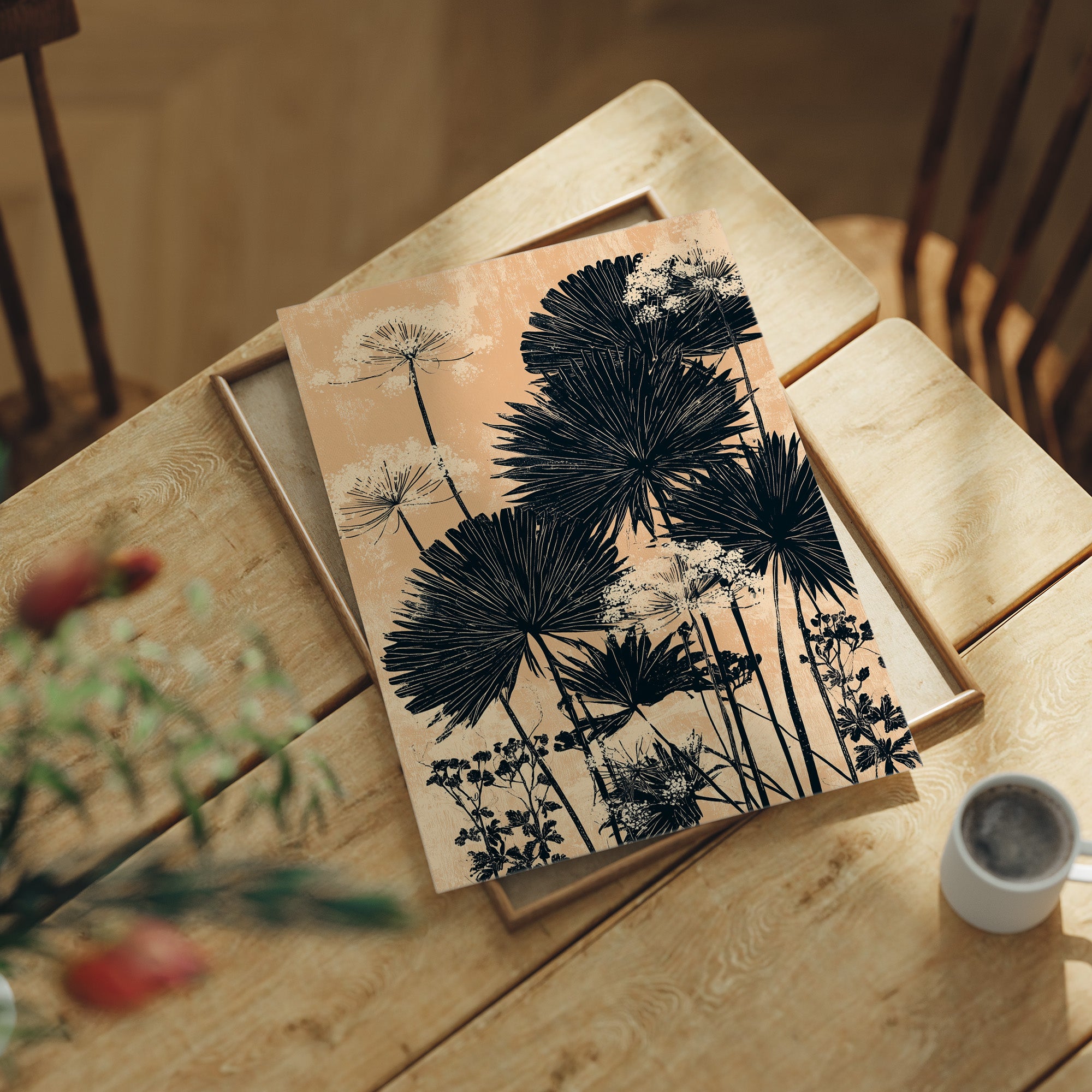 Palm Fans in Peach Light