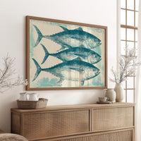 School of Tuna, Vintage Block Print
