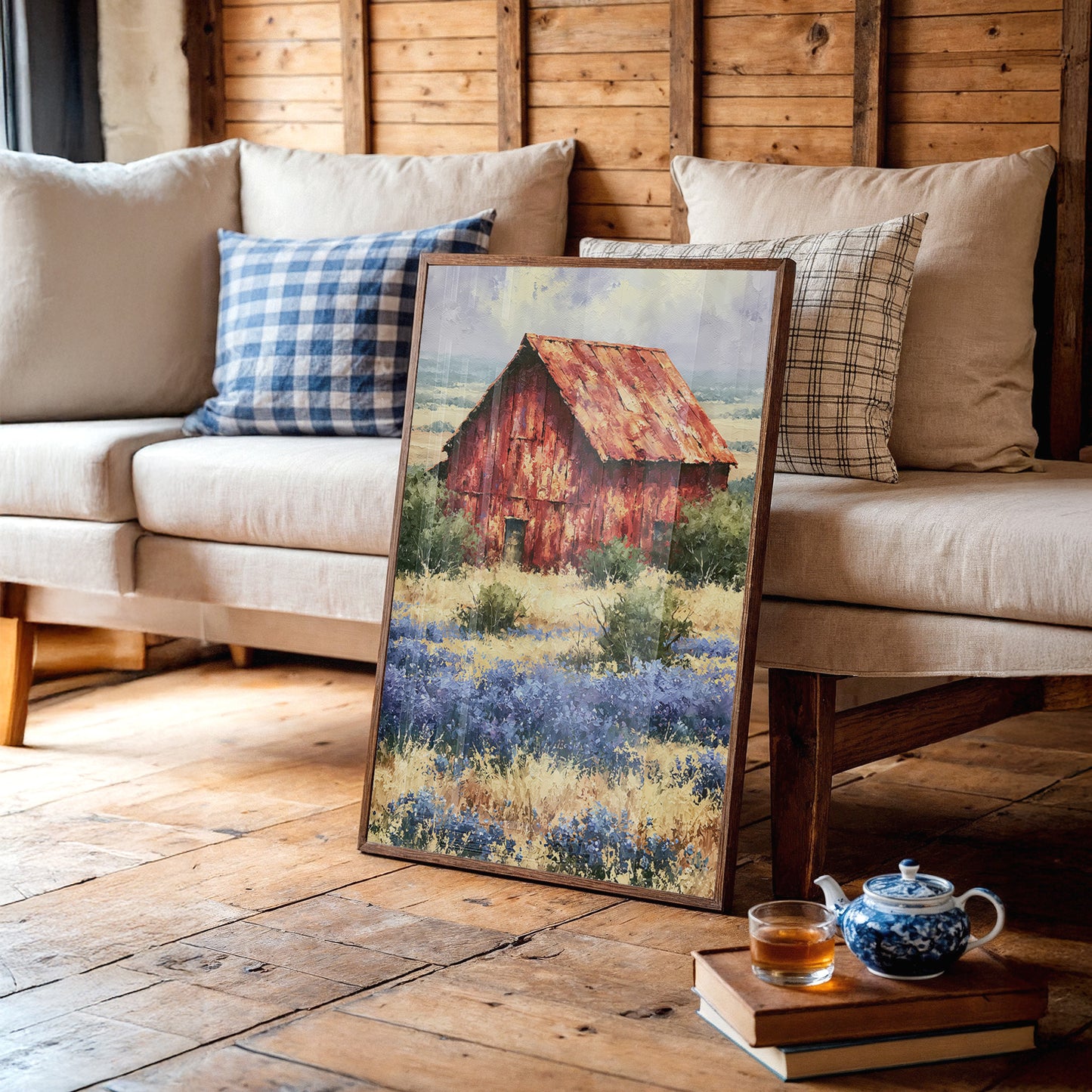 Red Barn in the Bluebonnets