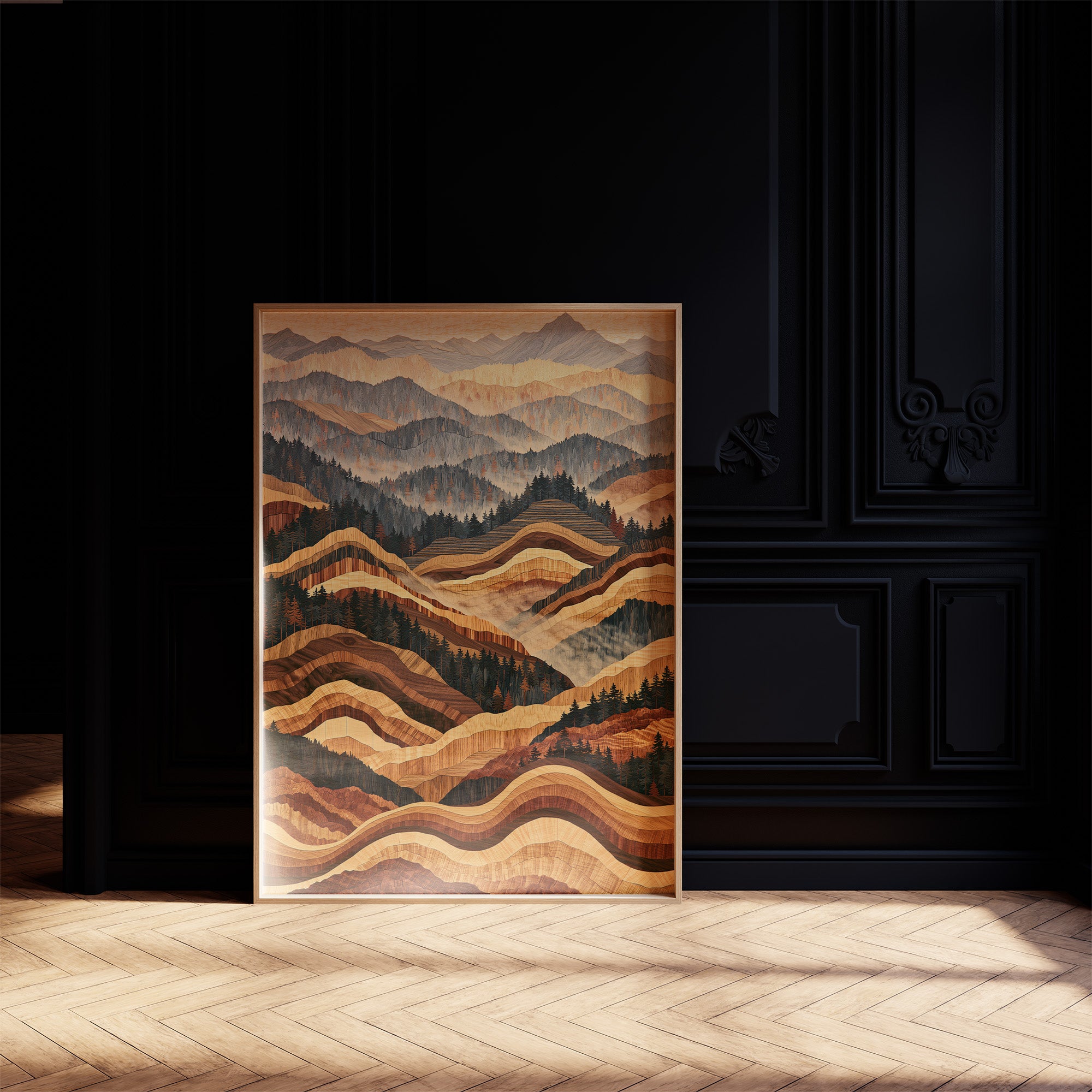 Rolling Foothills in Marquetry