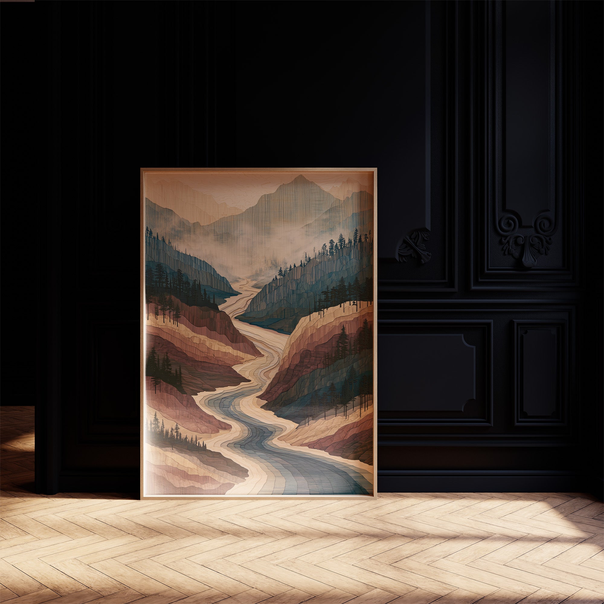 Winding River in Marquetry