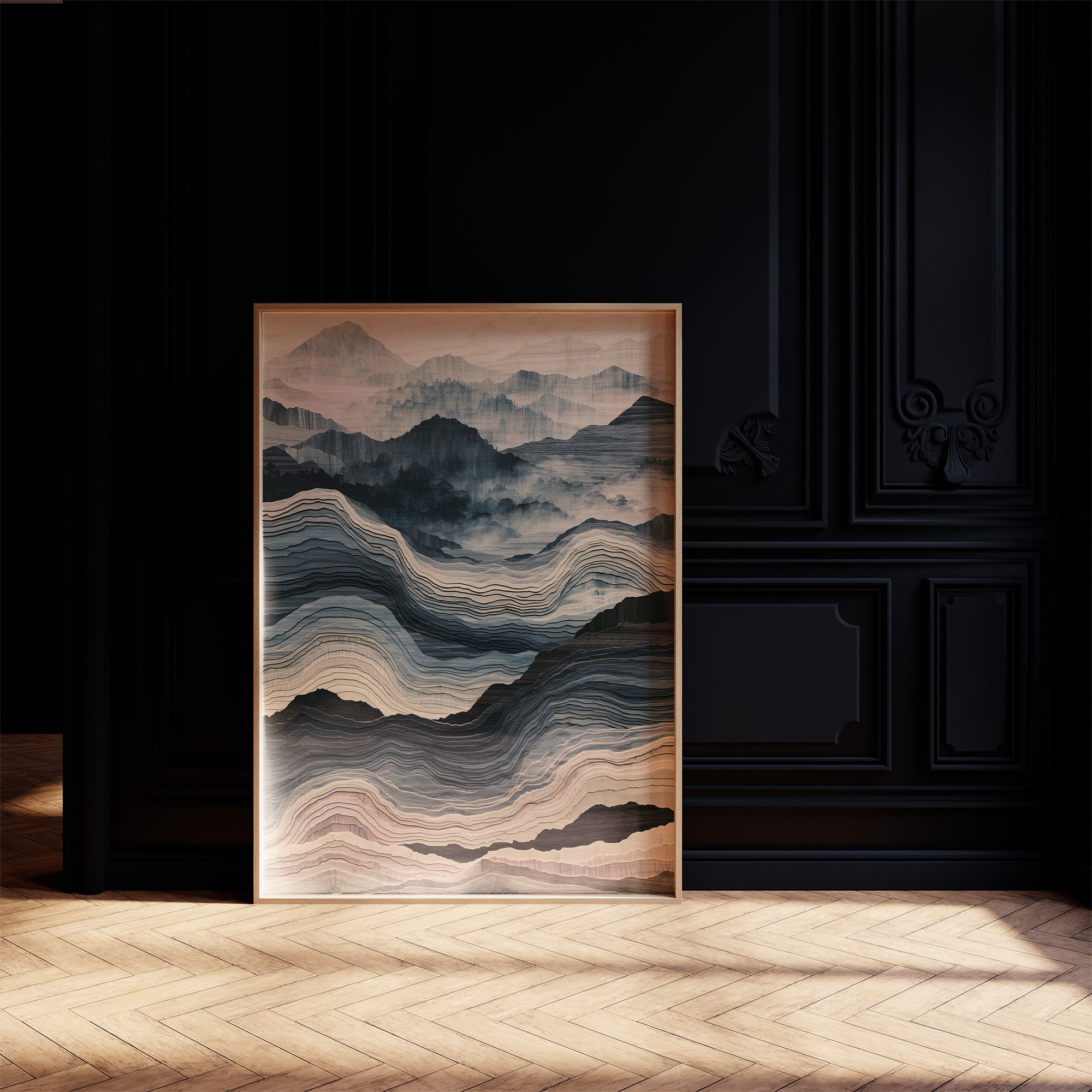 Waves of Wood in Blue and Blush