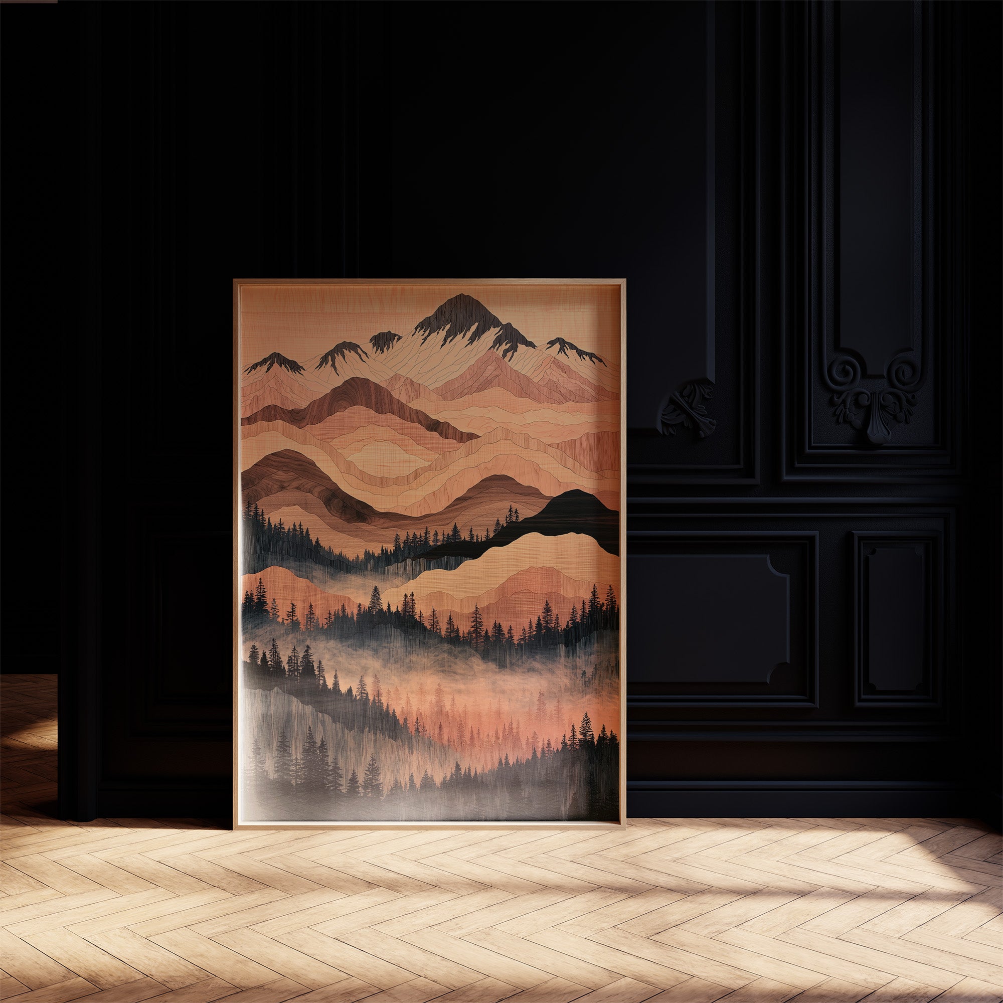 Woodgrain Peaks at Dusk