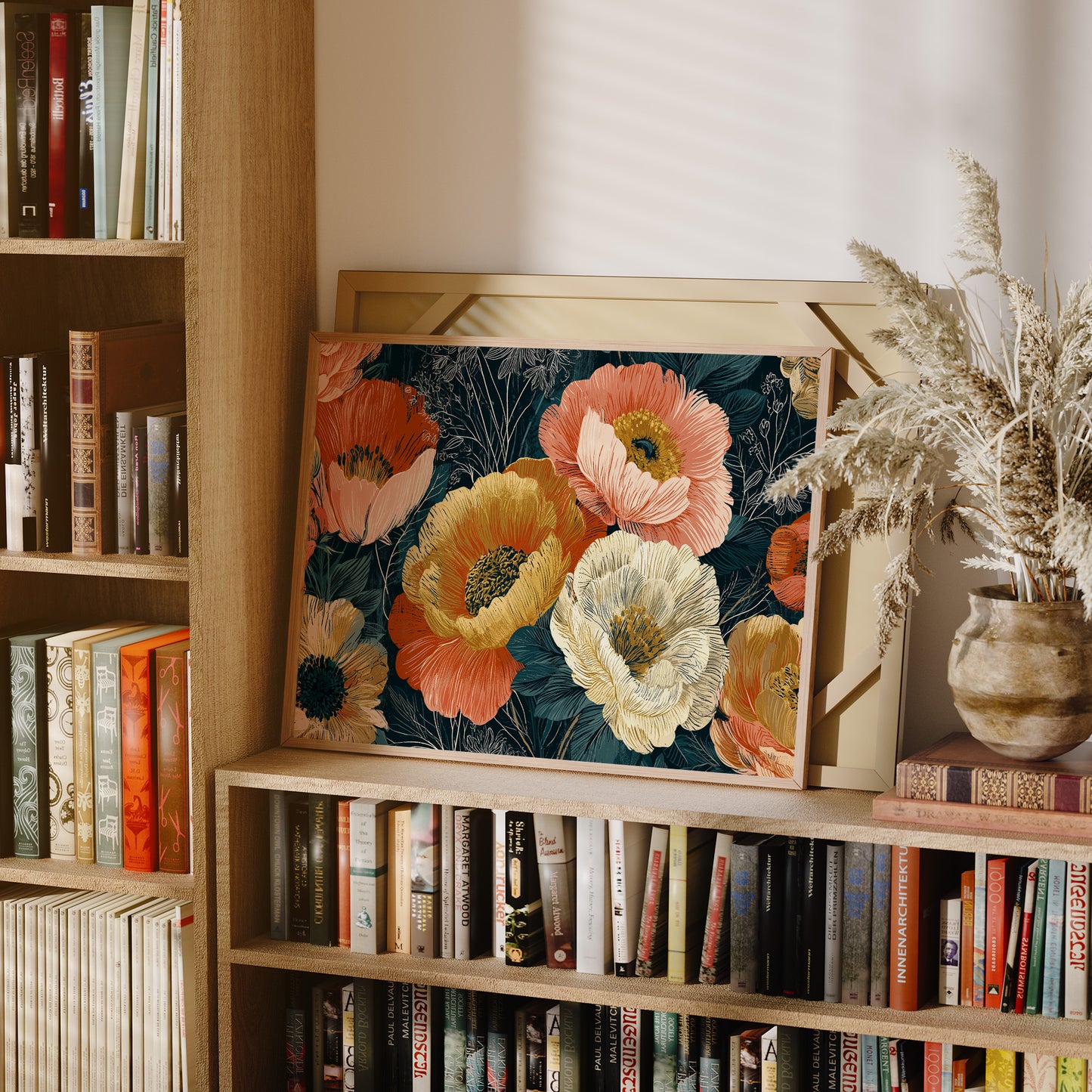Anemones in Full Bloom, Dark Botanical