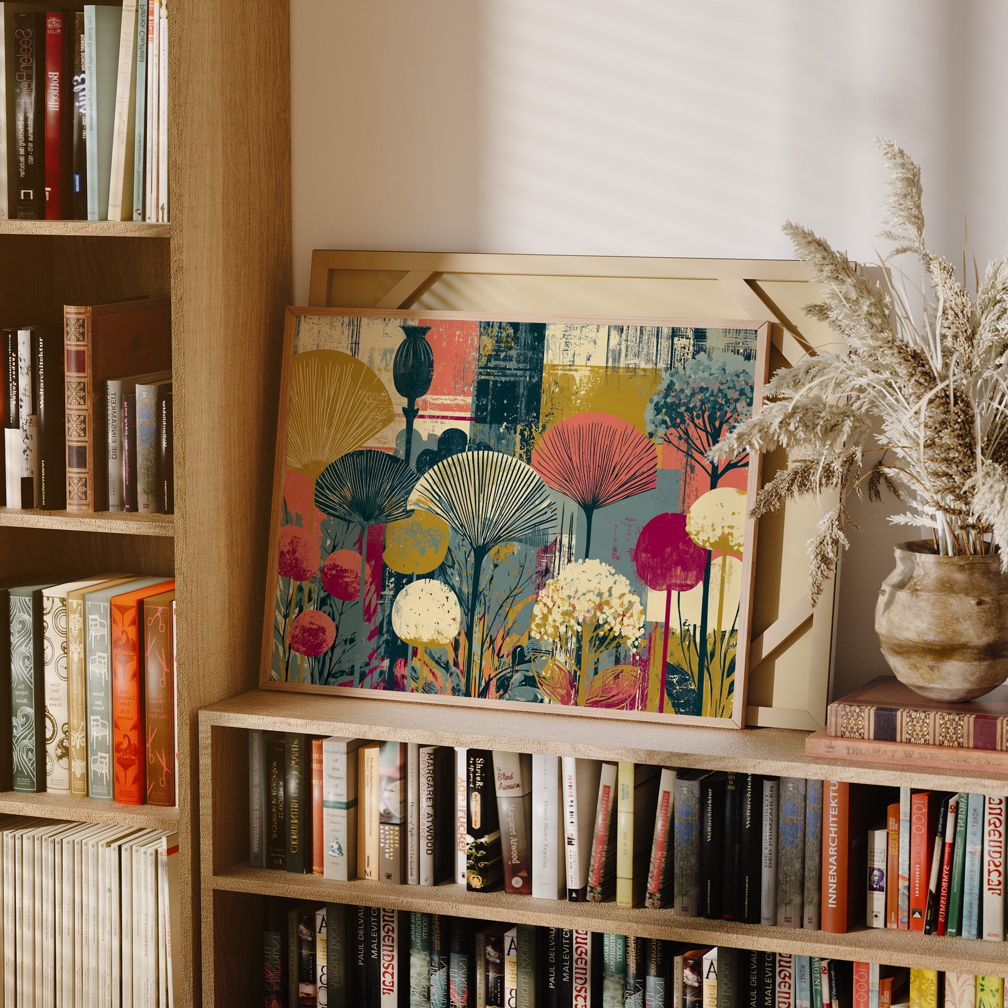 Fan Flowers, Retro Botanical Collage