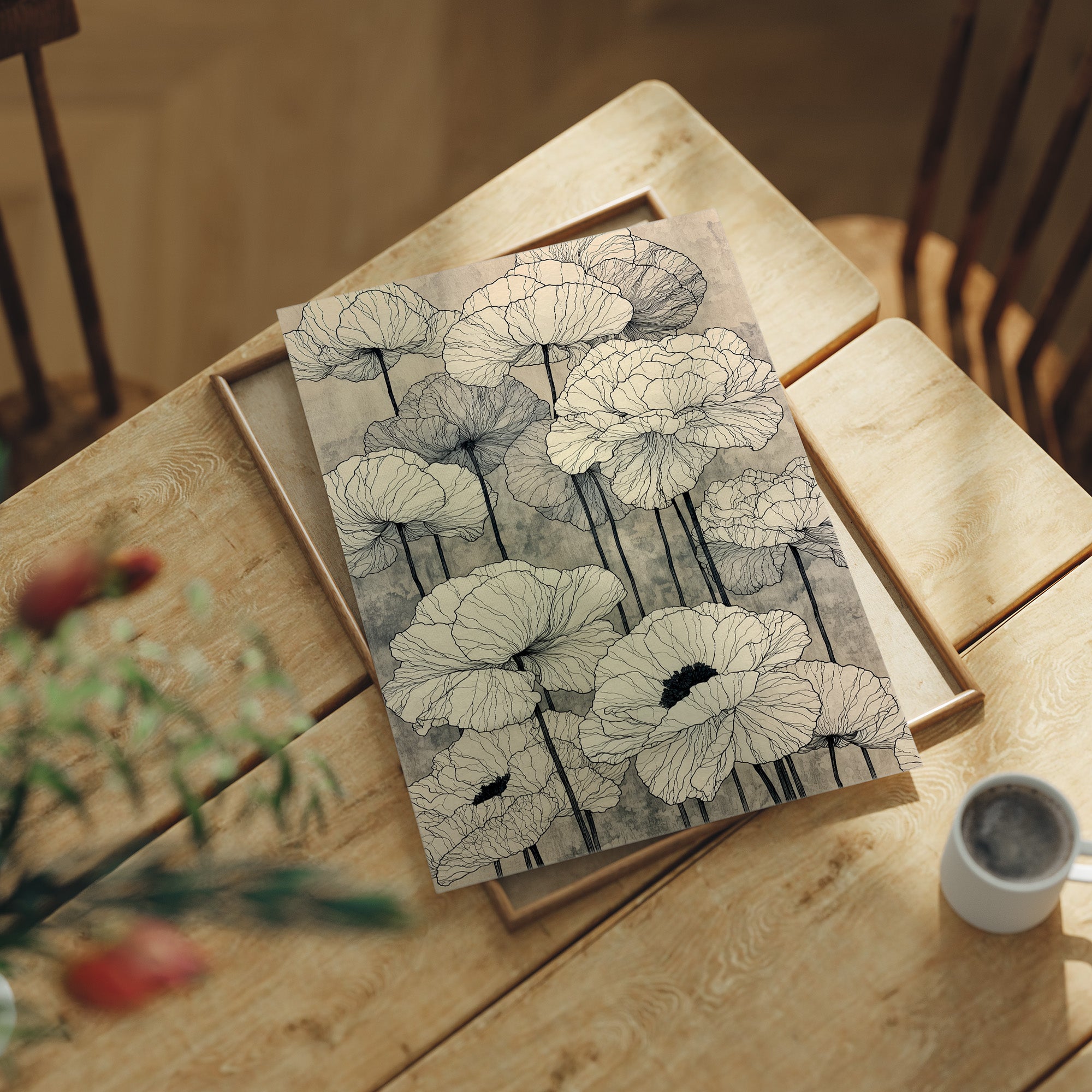 Faded Poppies on Parchment