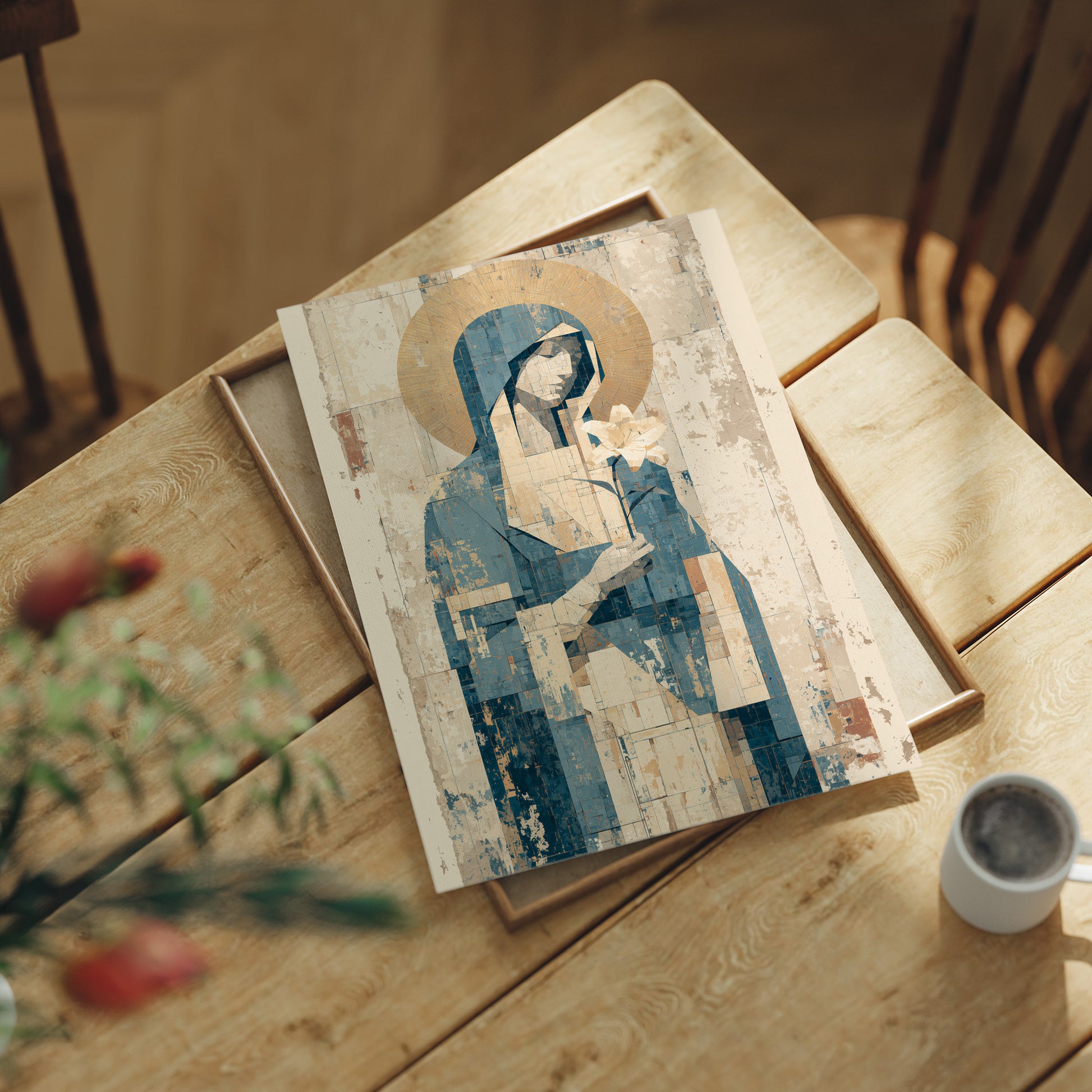 Seated Icon with Lily