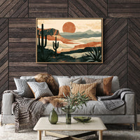 Retro Sun Over Saguaro Country