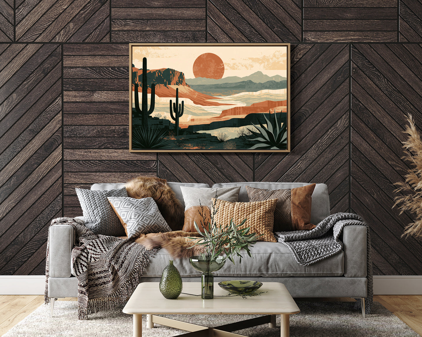 Retro Sun Over Saguaro Country