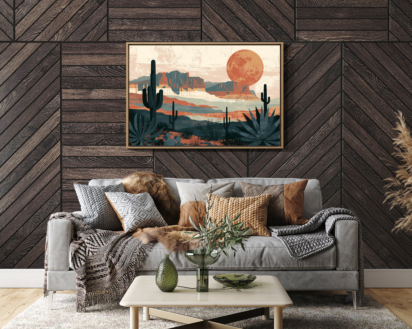 Amber Moon Over Canyon Ridge